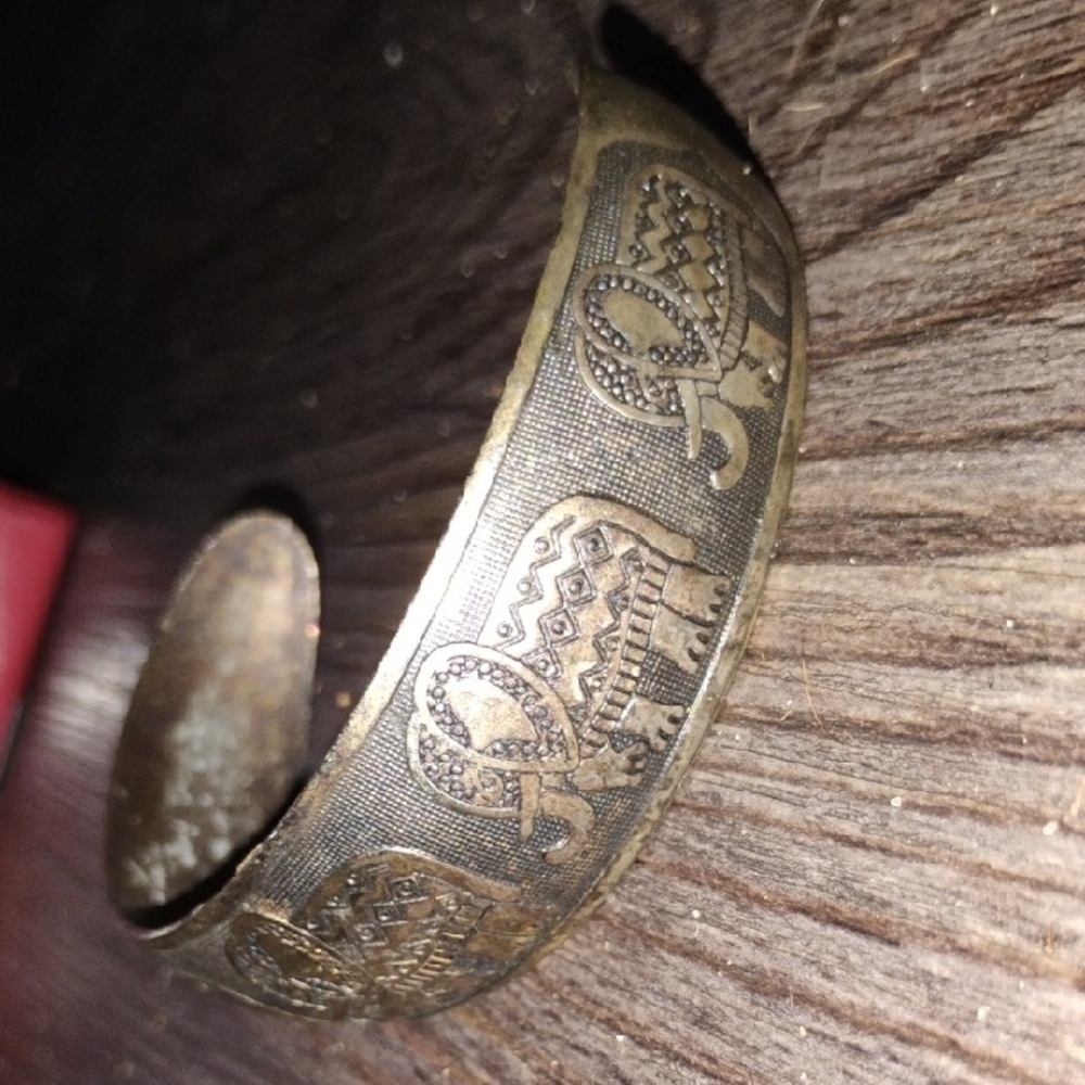 Elephant Patterned Cuff Bracelet - image 3